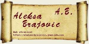 Aleksa Brajović vizit kartica